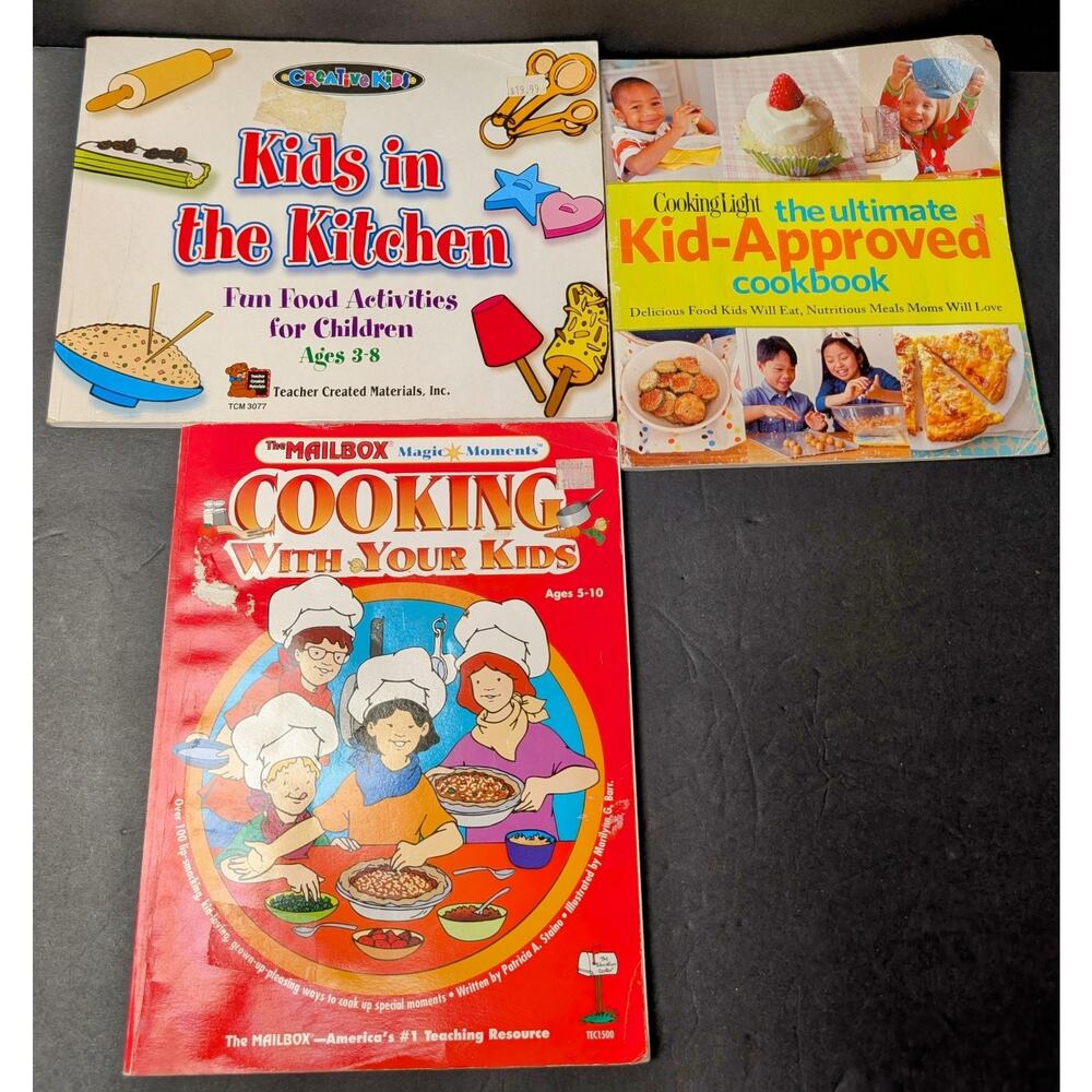 Vtg Modern Kids Cookbook LOT OF 3 Cooking Baking Beginners Recipes HC/SC READ